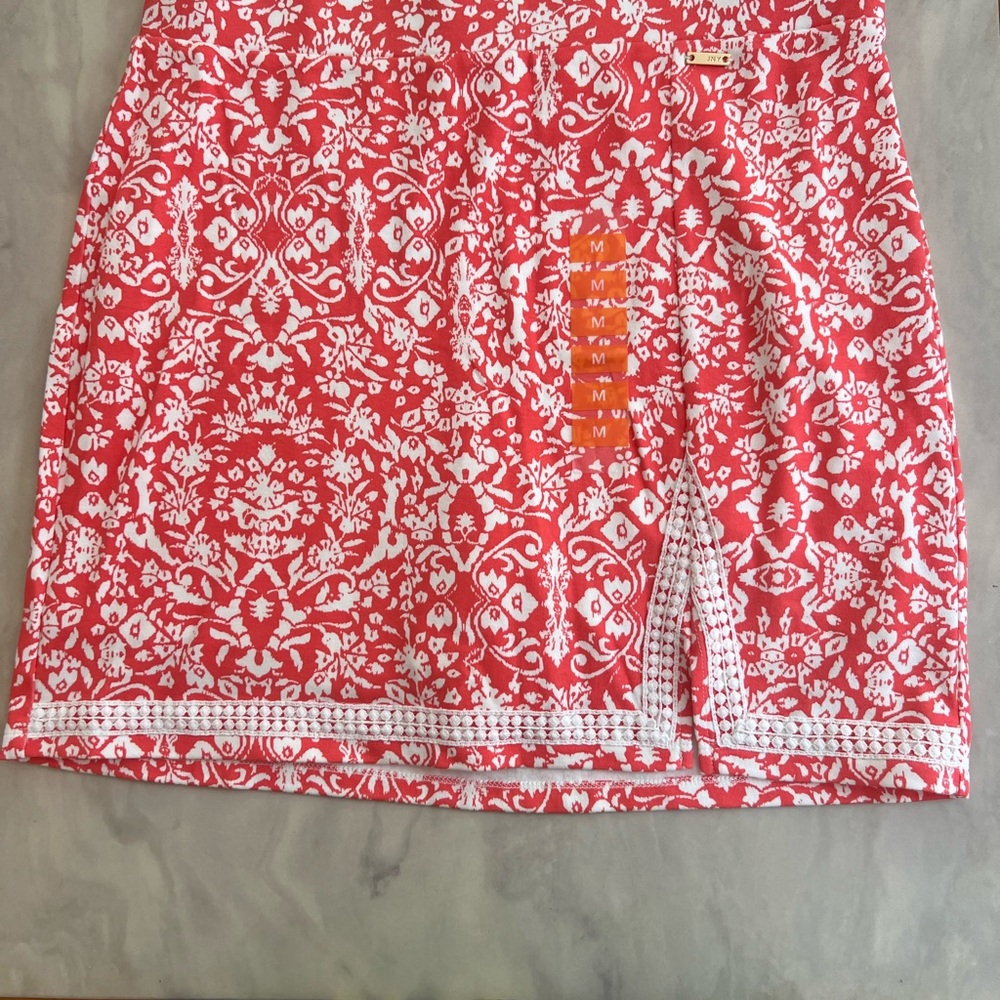 Jones New York Red and White Mini Pencil Skirt